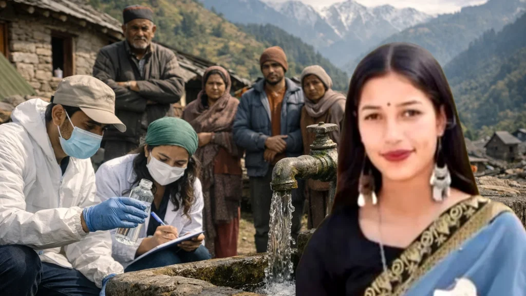 हिमाचल के गांव में पीलिया फैलाव के बीच पानी की जांच करते अधिकारी