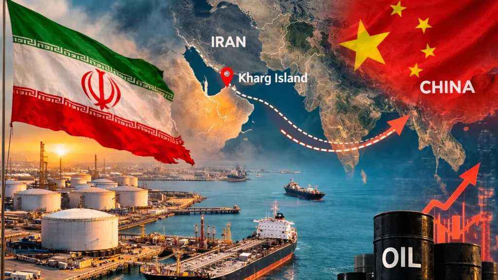 ईरान के खार्ग द्वीप पर हमले से चीन में तेल आपूर्ति चिंता फारस की खाड़ी में स्थित ईरान के खार्ग द्वीप का तेल निर्यात टर्मिनल और टैंकर जहाज