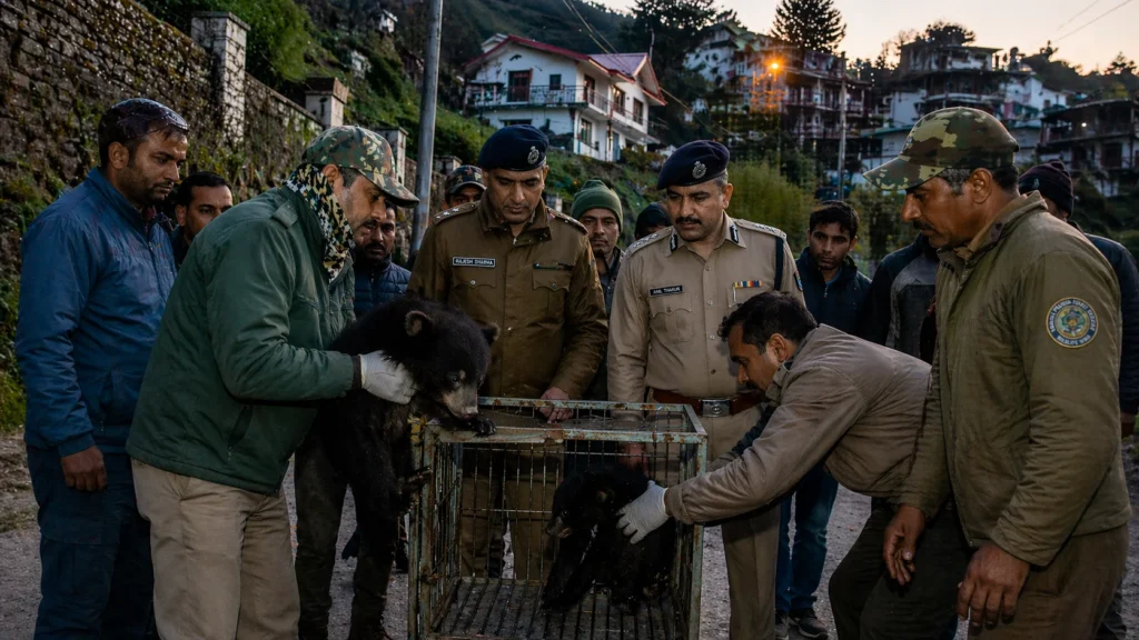 himachal bear rescue 2 black bear cubs rescued in shimla after distress call